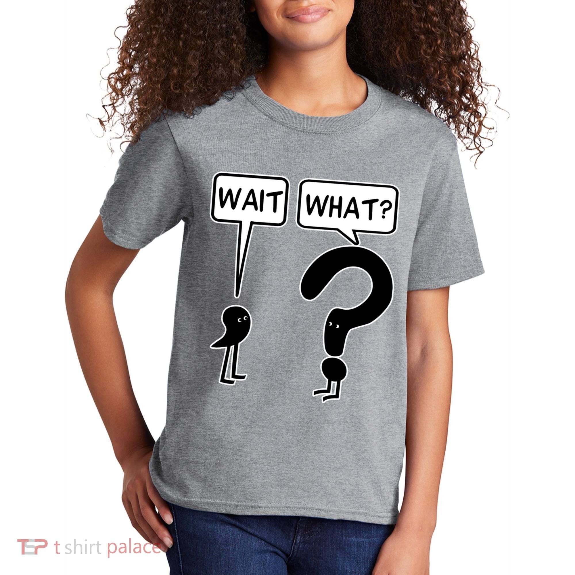 Wait What Funny Grammar Questioning Punctuation Kids T-Shirt