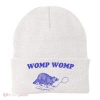 Womp Womp Funny Retro Raccoon Beanie thumb 0