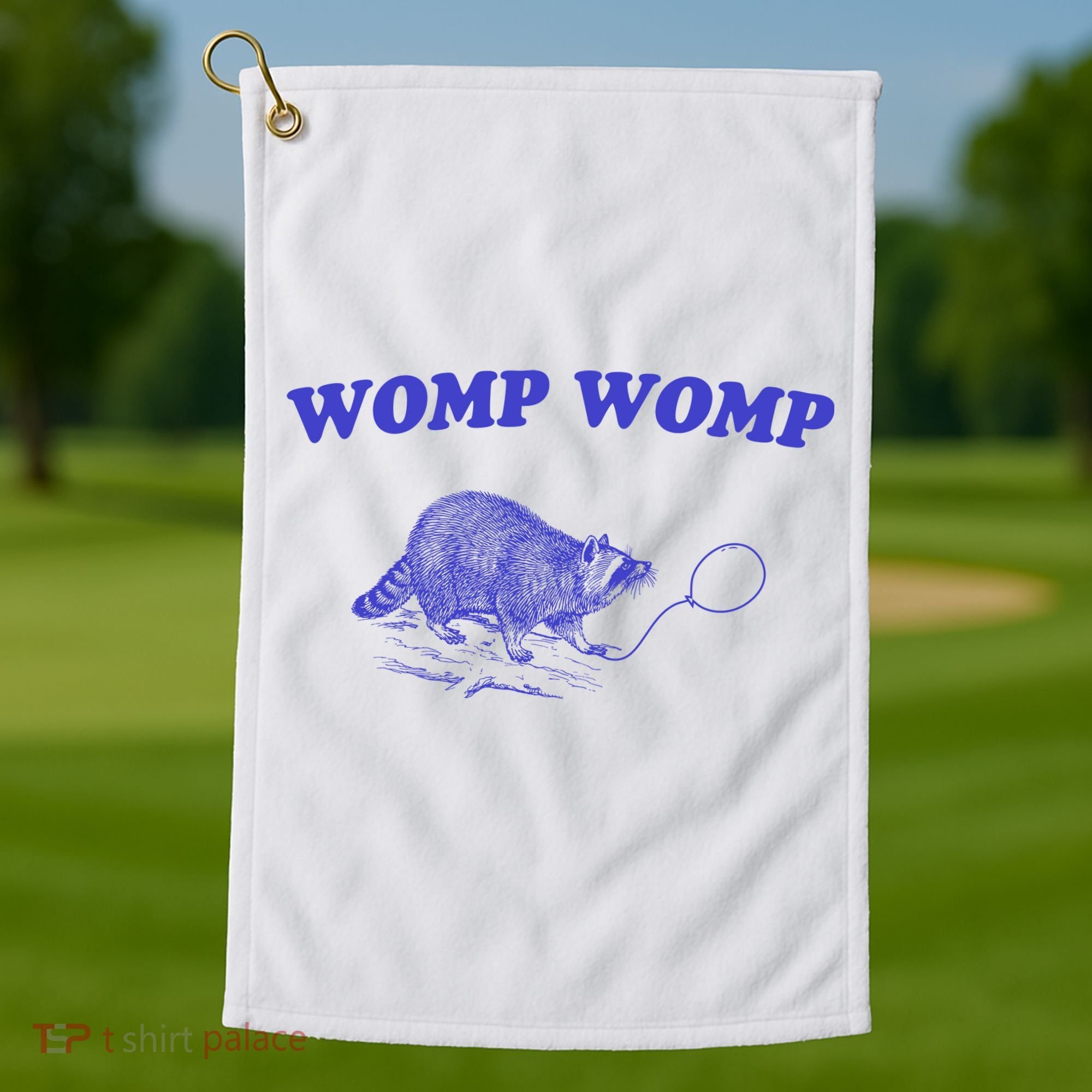 Womp Womp Funny Retro Raccoon Golf Towel