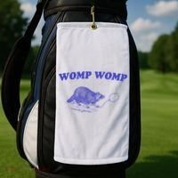 Womp Womp Funny Retro Raccoon Golf Towel thumb 2