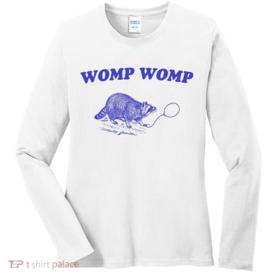 Womp Womp Funny Retro Raccoon Women's Long Sleeve Shirt