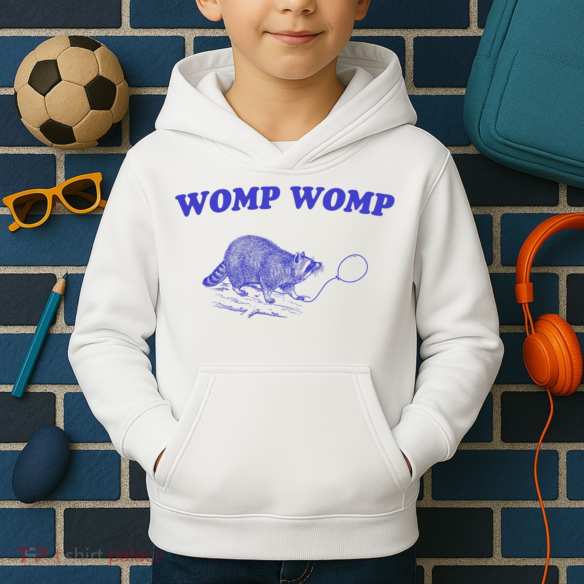 Womp Womp Funny Retro Raccoon Kids Hoodie