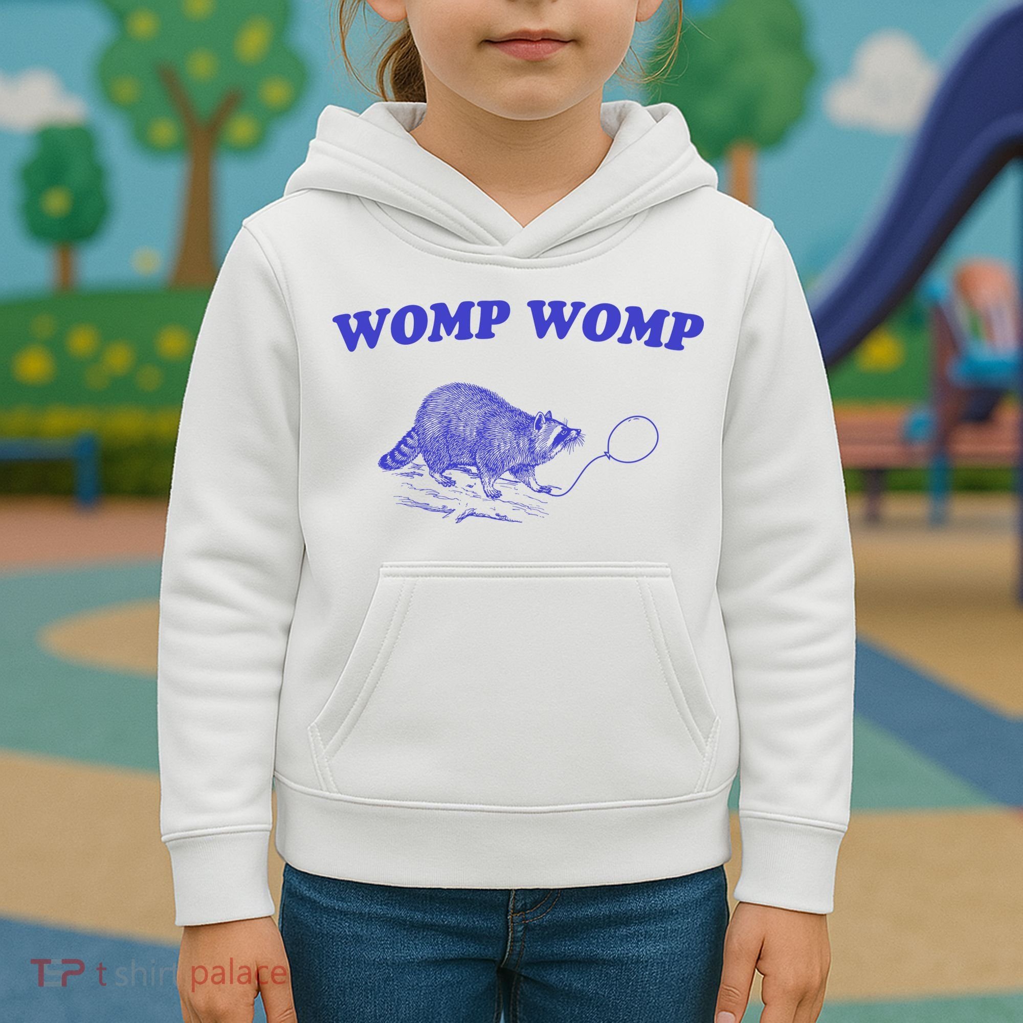 Womp Womp Funny Retro Raccoon Kids Hoodie