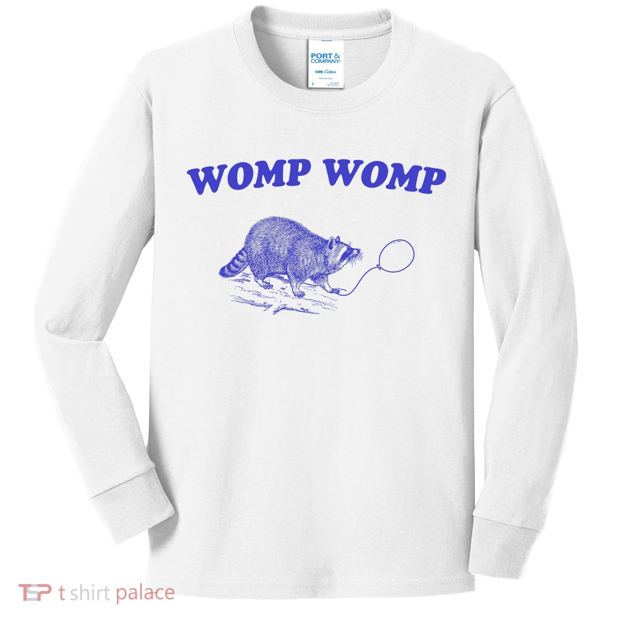 Womp Womp Funny Retro Raccoon Kids Long Sleeve Shirt