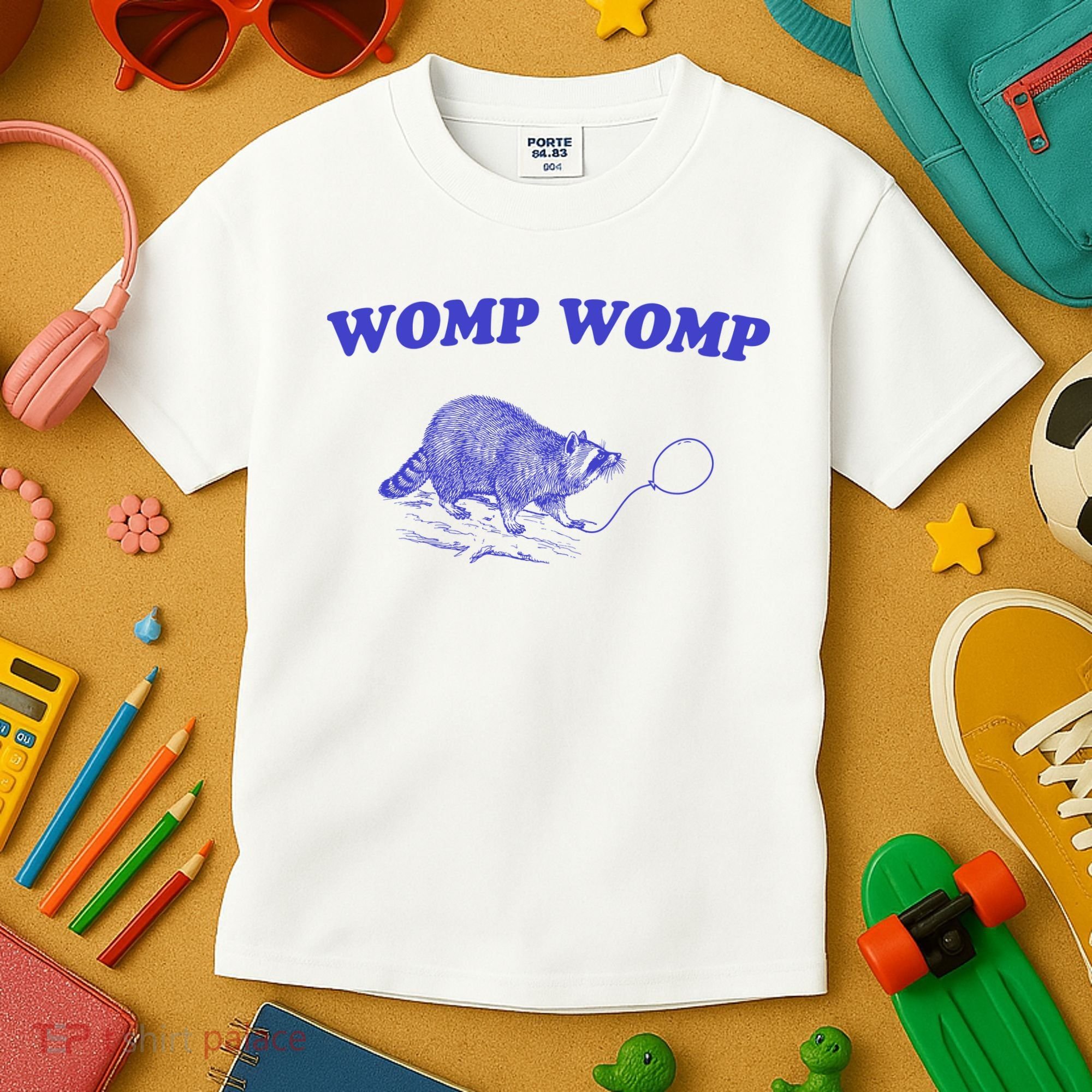 Womp Womp Funny Retro Raccoon Kids T-Shirt