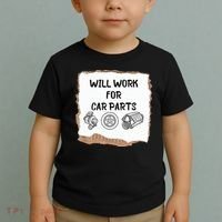 Will Work For Car Parts Car Enthusiast Muscle Car Toddler T-Shirt thumb 2