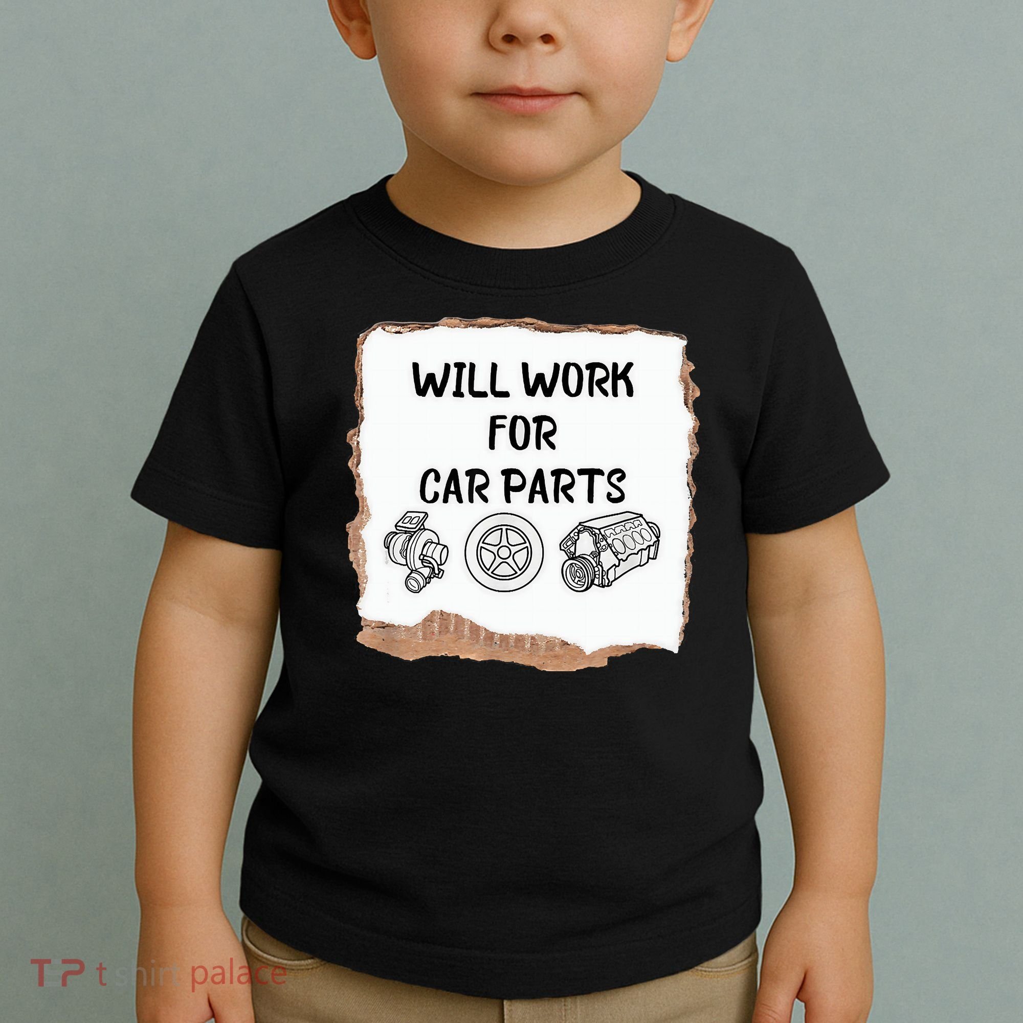 Will Work For Car Parts Car Enthusiast Muscle Car Toddler T-Shirt