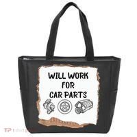 Will Work For Car Parts Car Enthusiast Muscle Car Tote Bag thumb 0