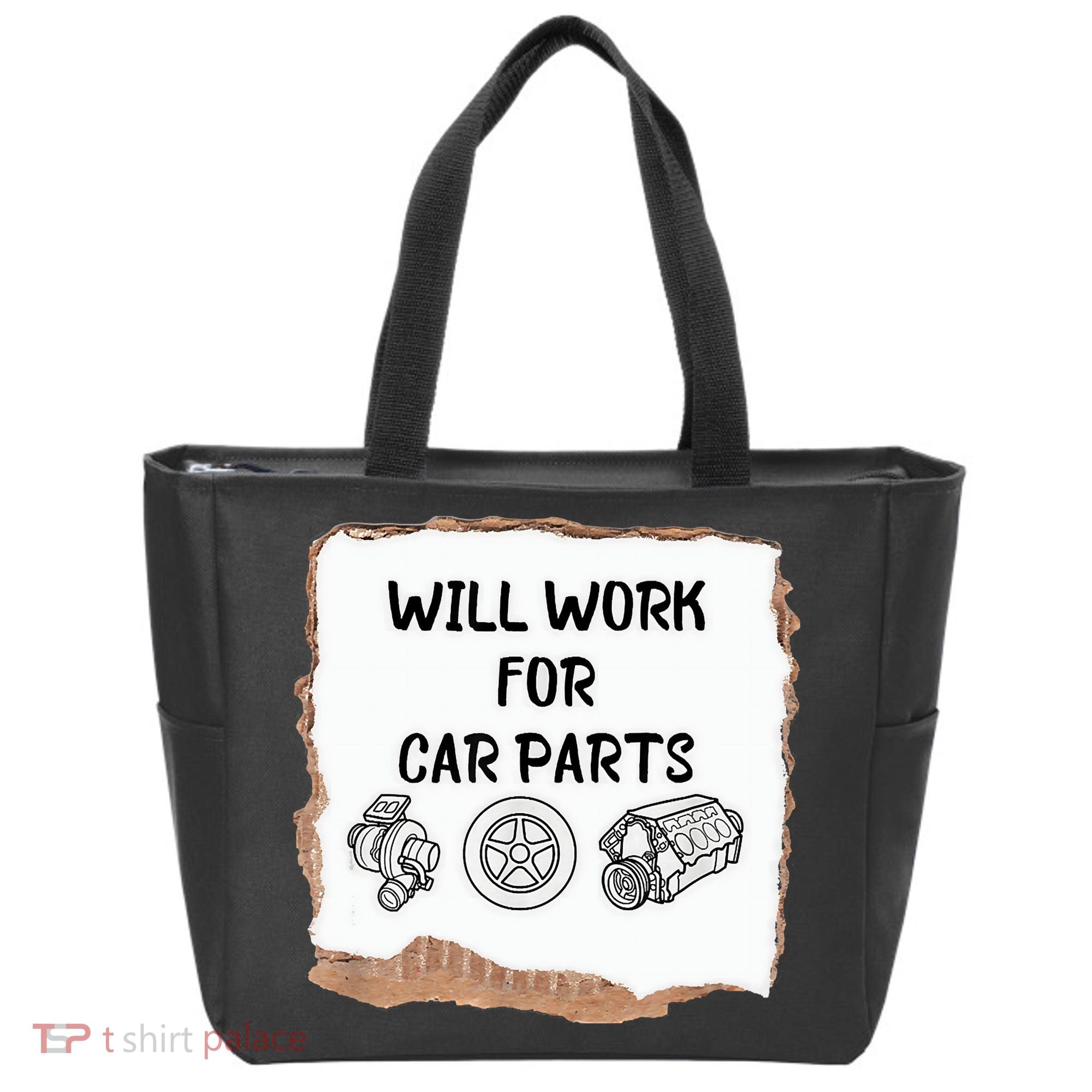 Will Work For Car Parts Car Enthusiast Muscle Car Tote Bag