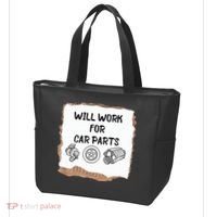 Will Work For Car Parts Car Enthusiast Muscle Car Tote Bag thumb 3