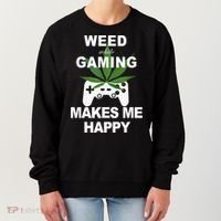 Weed While Gaming Cool Weed Lover Gamer Women's Sweatshirt thumb 0