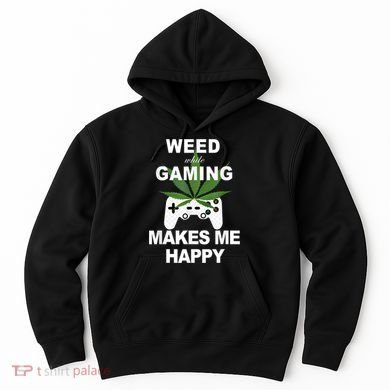 Weed While Gaming Cool Weed Lover Gamer Hoodie