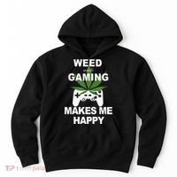 Weed While Gaming Cool Weed Lover Gamer Hoodie thumb 0