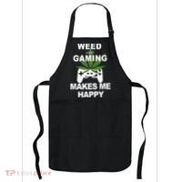 Weed While Gaming Cool Weed Lover Gamer Apron thumb 0