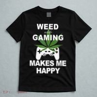 Weed While Gaming Cool Weed Lover Gamer T-Shirt thumb 5