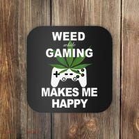 Weed While Gaming Cool Weed Lover Gamer Coaster thumb 0
