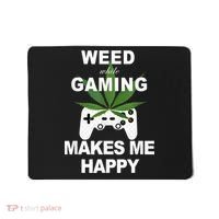 Weed While Gaming Cool Weed Lover Gamer Mousepad thumb 0