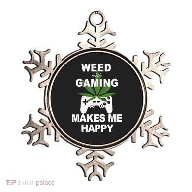 Weed While Gaming Cool Weed Lover Gamer Ornament