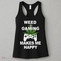 Weed While Gaming Cool Weed Lover Gamer Women's Tank Top thumb 3