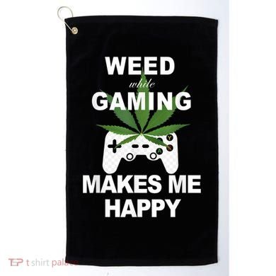 Weed While Gaming Cool Weed Lover Gamer Golf Towel