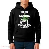 Weed While Gaming Cool Weed Lover Gamer Kids Hoodie thumb 4