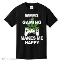Weed While Gaming Cool Weed Lover Gamer Kids T-Shirt thumb 0