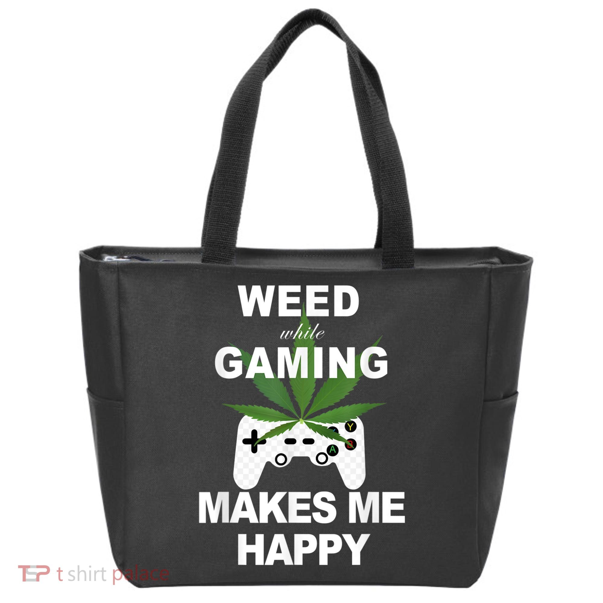 Weed While Gaming Cool Weed Lover Gamer Tote Bag