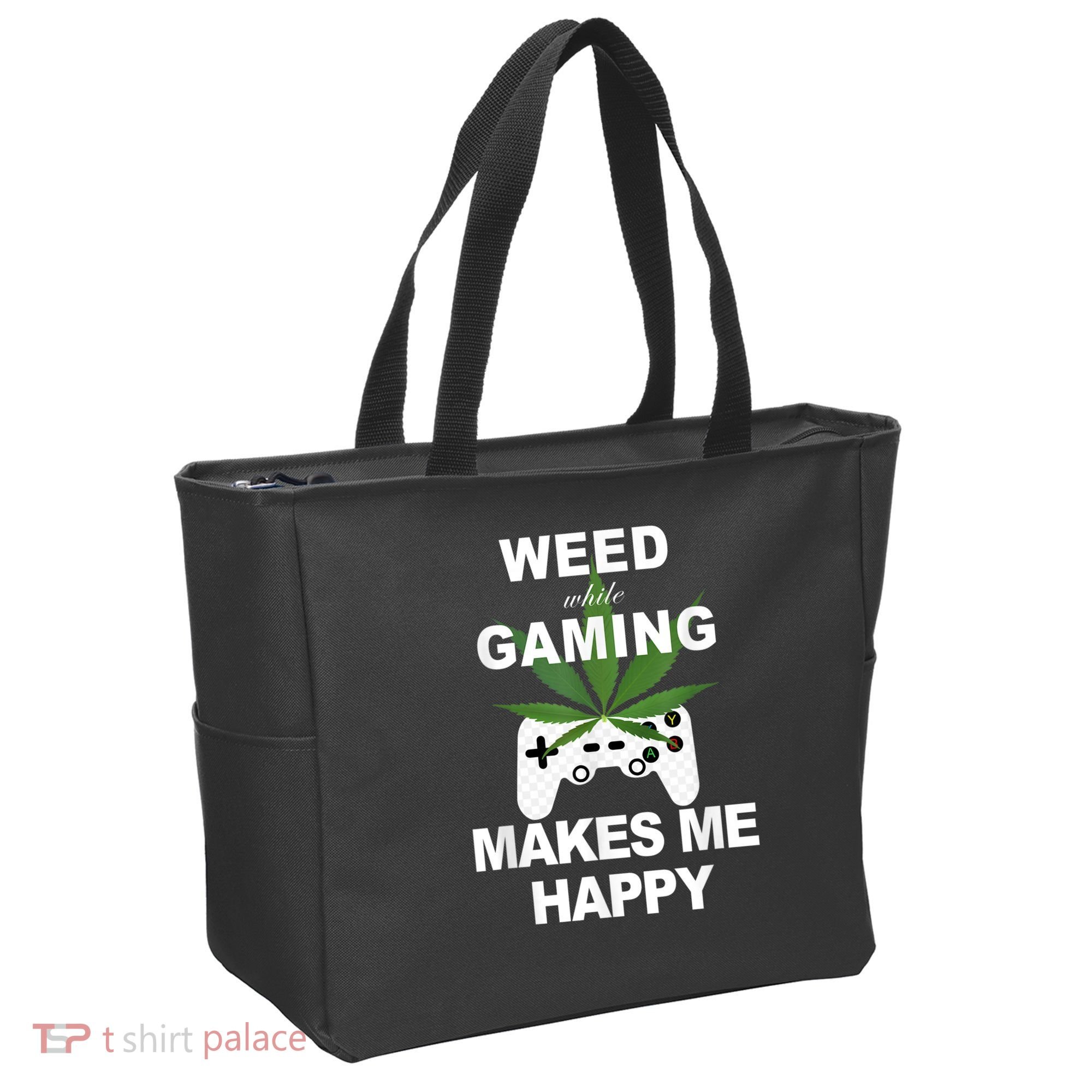 Weed While Gaming Cool Weed Lover Gamer Tote Bag