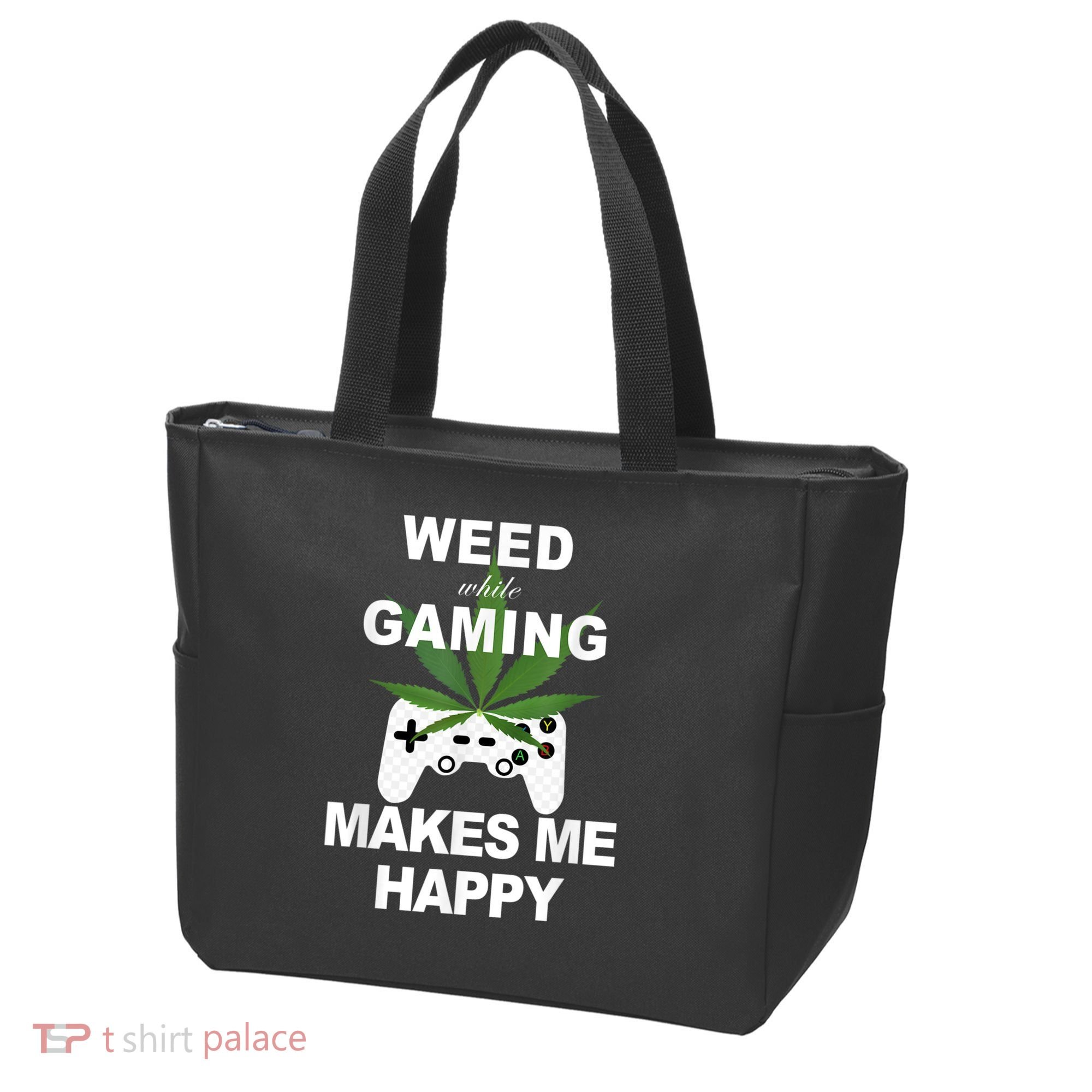 Weed While Gaming Cool Weed Lover Gamer Tote Bag
