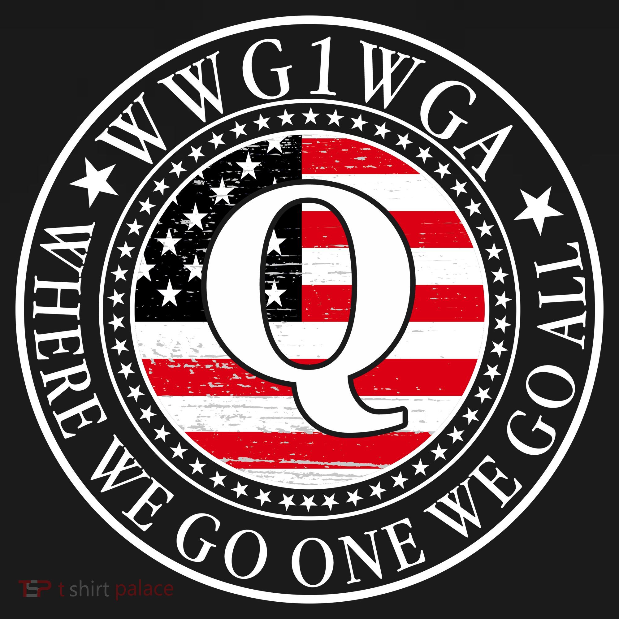 WWG1WGA Qanon Flag Emblem Backpack