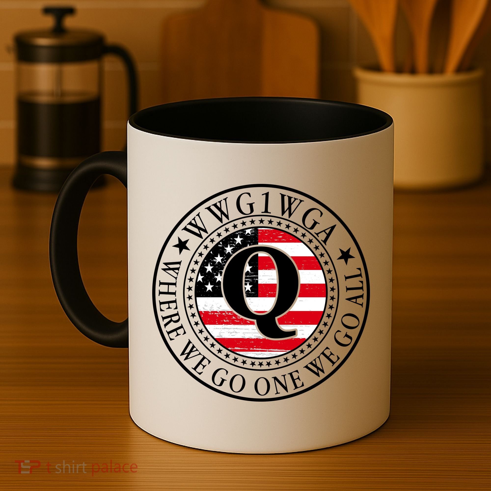 WWG1WGA Qanon Flag Emblem Coffee Mug