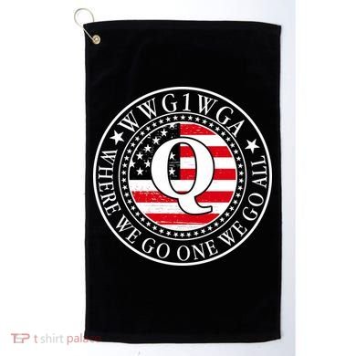 WWG1WGA Qanon Flag Emblem Golf Towel