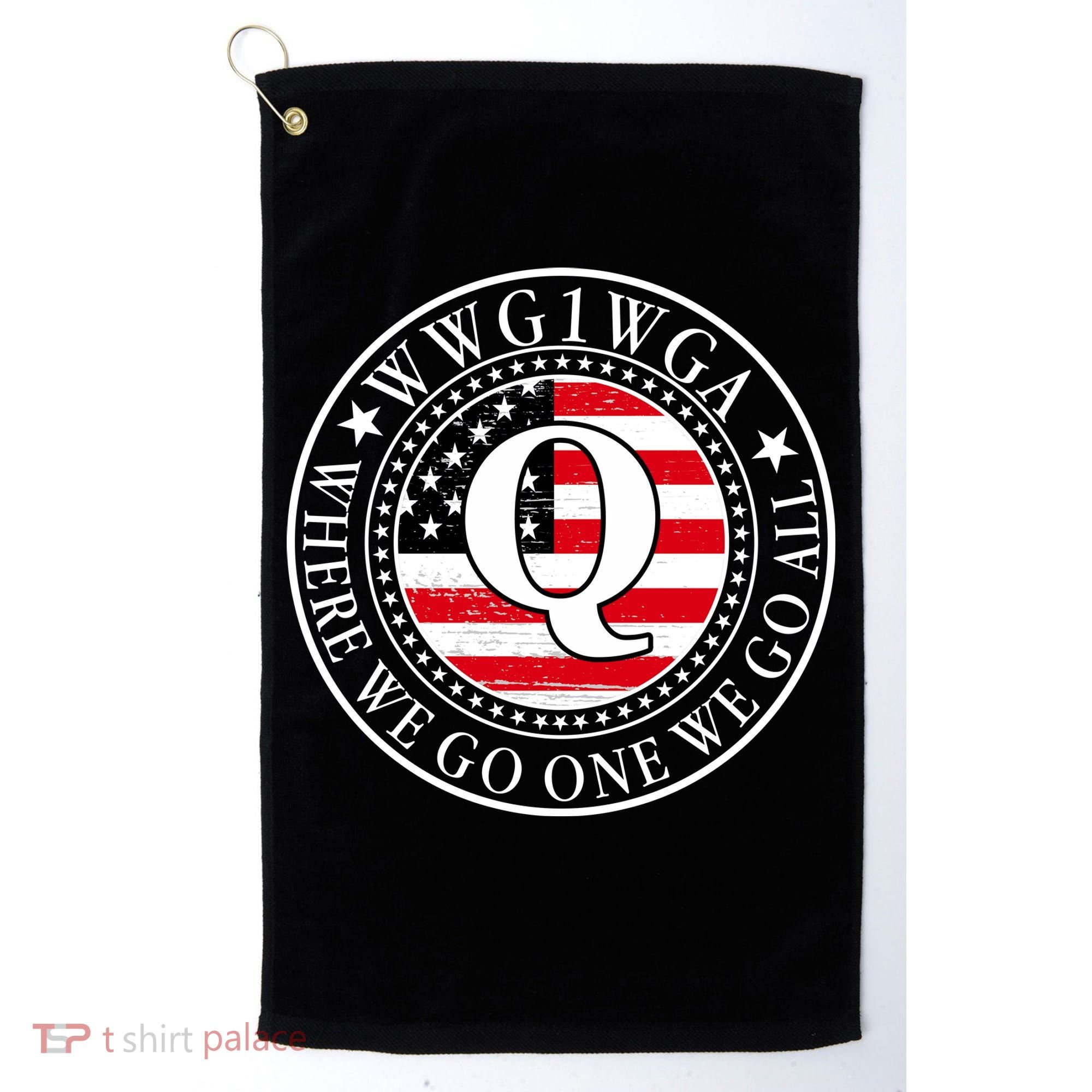 WWG1WGA Qanon Flag Emblem Golf Towel