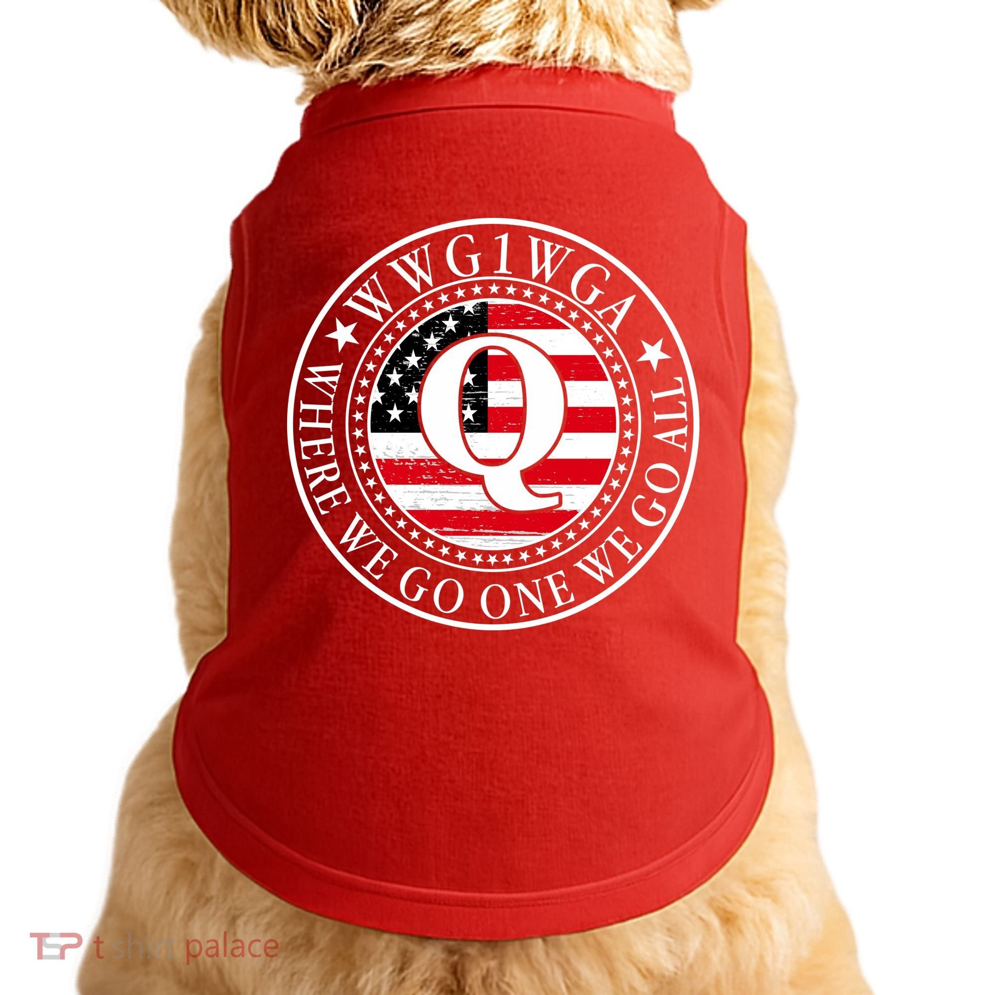 WWG1WGA Qanon Flag Emblem Doggie Tank