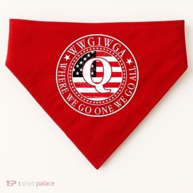WWG1WGA Qanon Flag Emblem USA-Made Doggie Bandana
