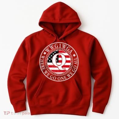 WWG1WGA Qanon Flag Emblem Hoodie