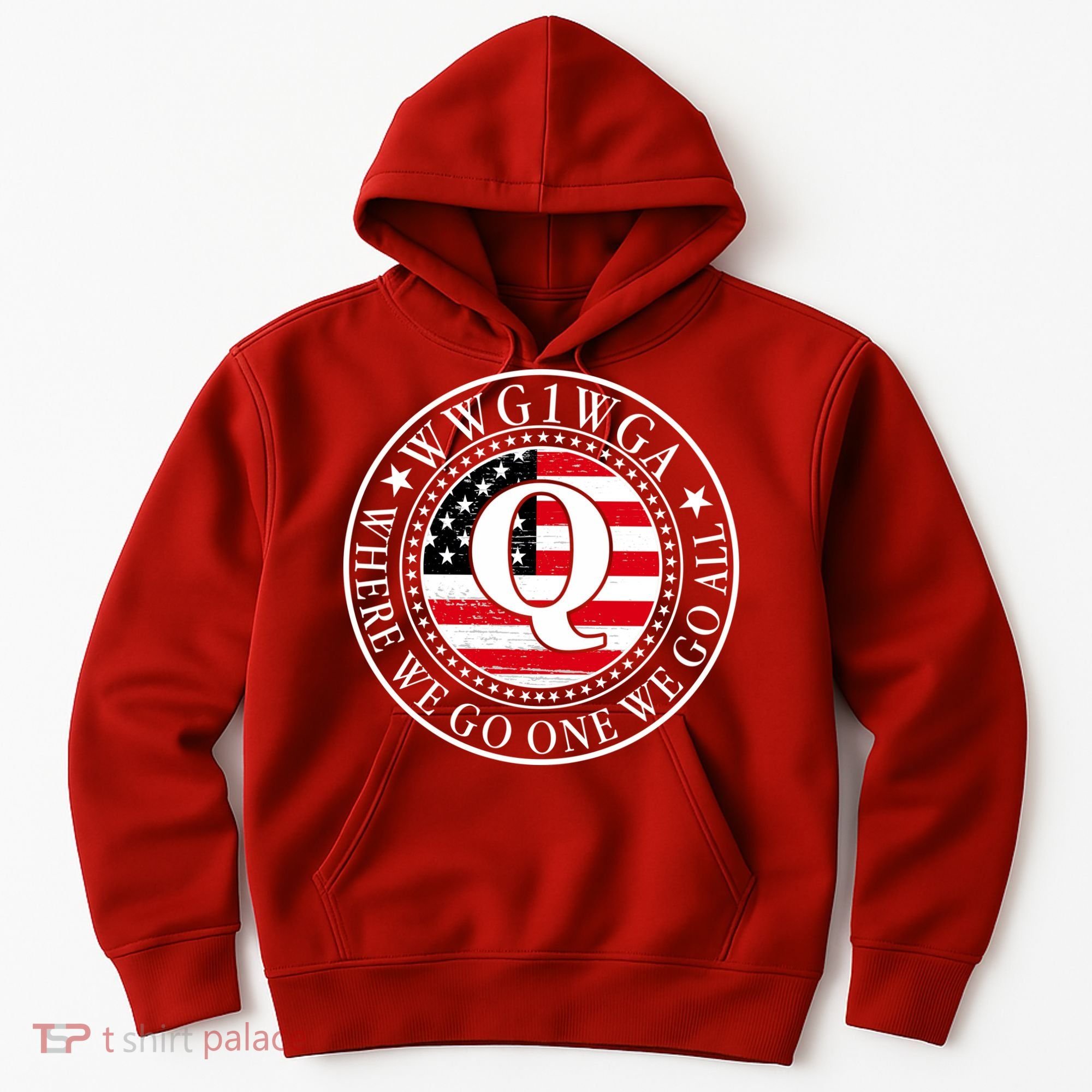 WWG1WGA Qanon Flag Emblem Hoodie