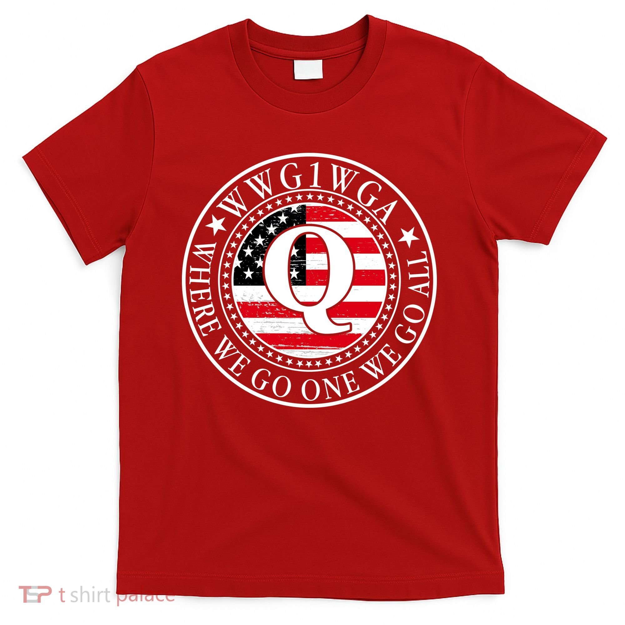 WWG1WGA Qanon Flag Emblem T-Shirt