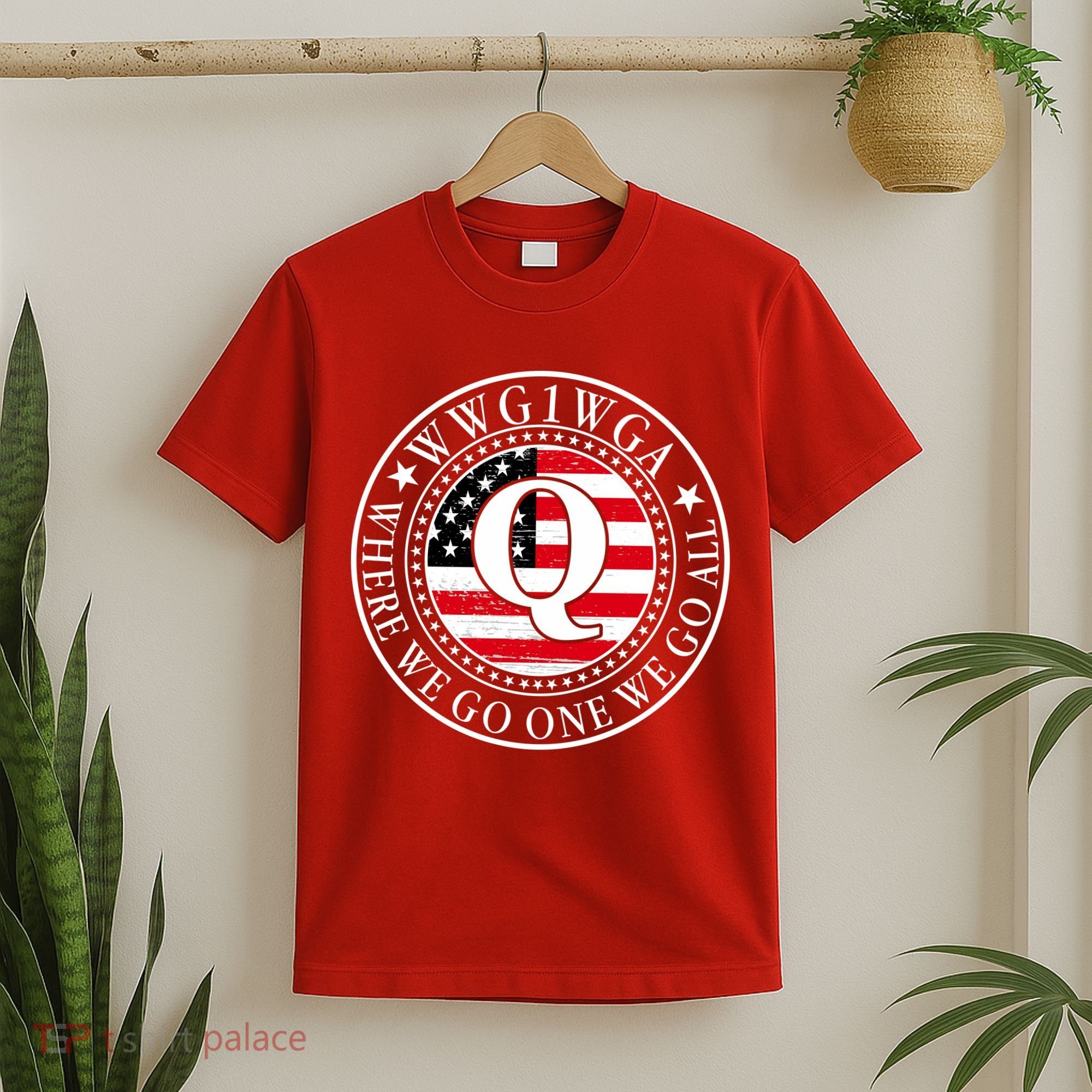 WWG1WGA Qanon Flag Emblem T-Shirt