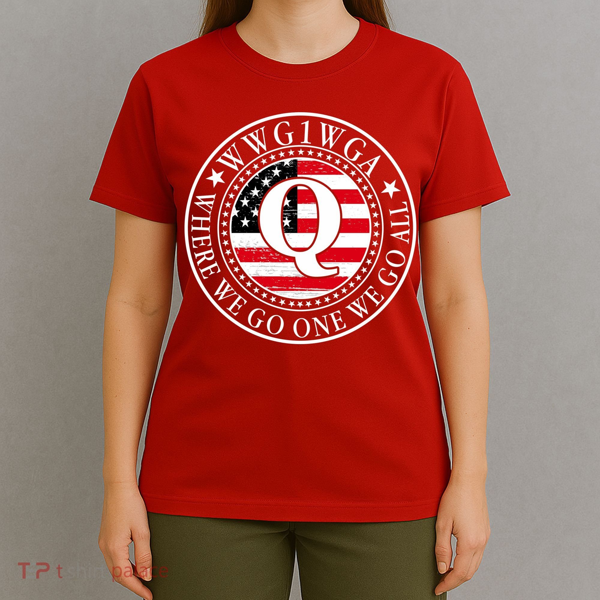 WWG1WGA Qanon Flag Emblem T-Shirt