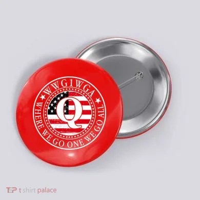 WWG1WGA Qanon Flag Emblem Button