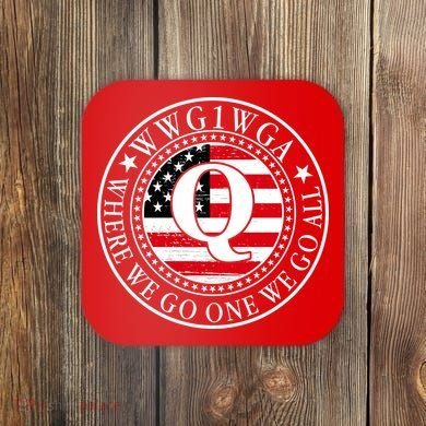 WWG1WGA Qanon Flag Emblem Coaster