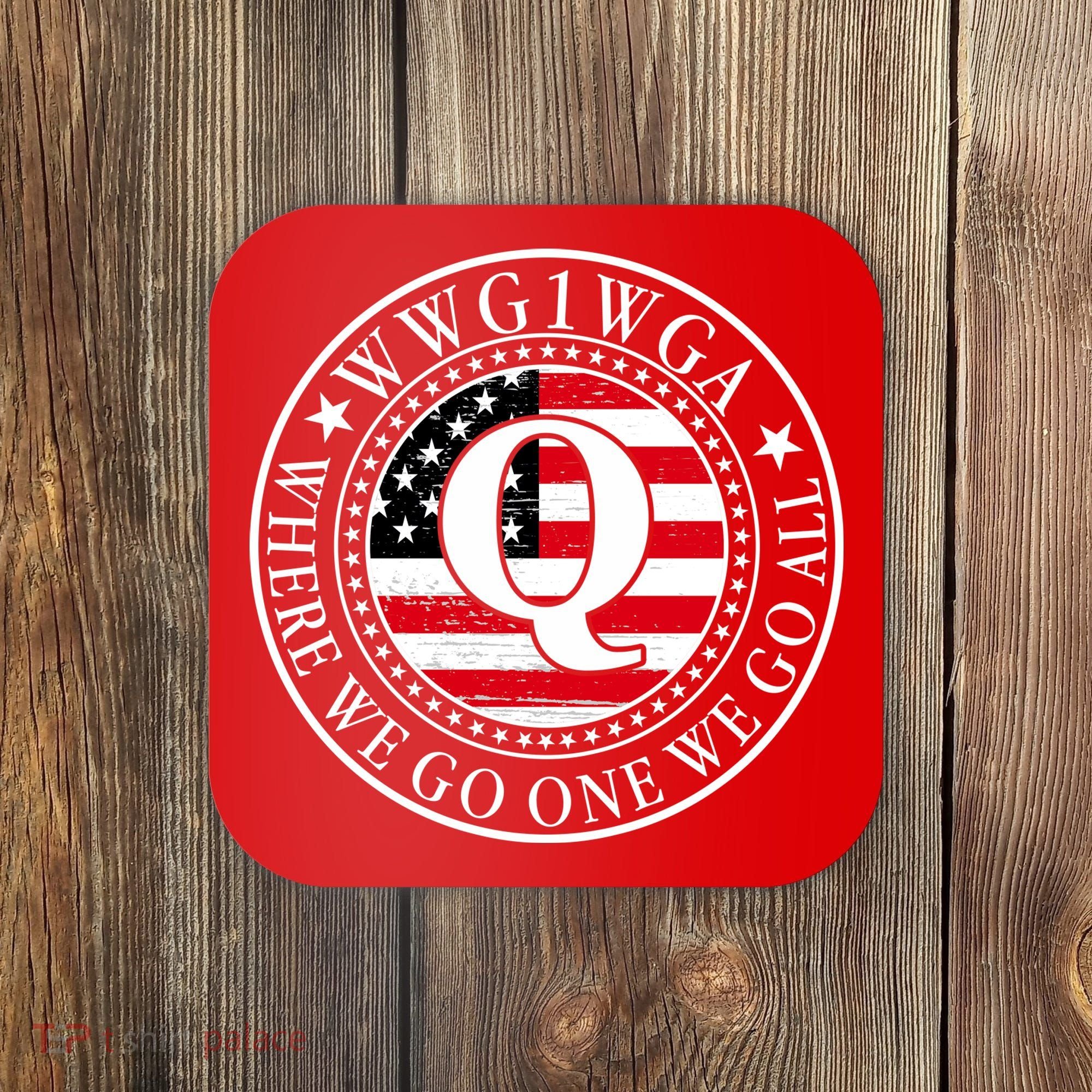 WWG1WGA Qanon Flag Emblem Coaster