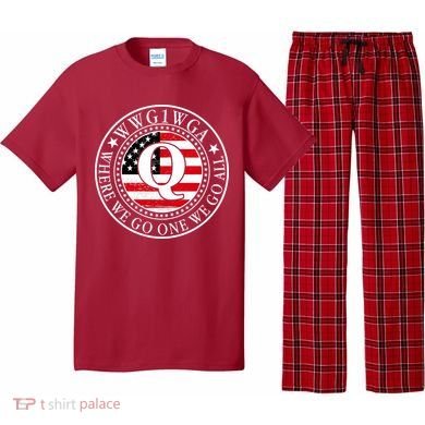 WWG1WGA Qanon Flag Emblem Pajama Set