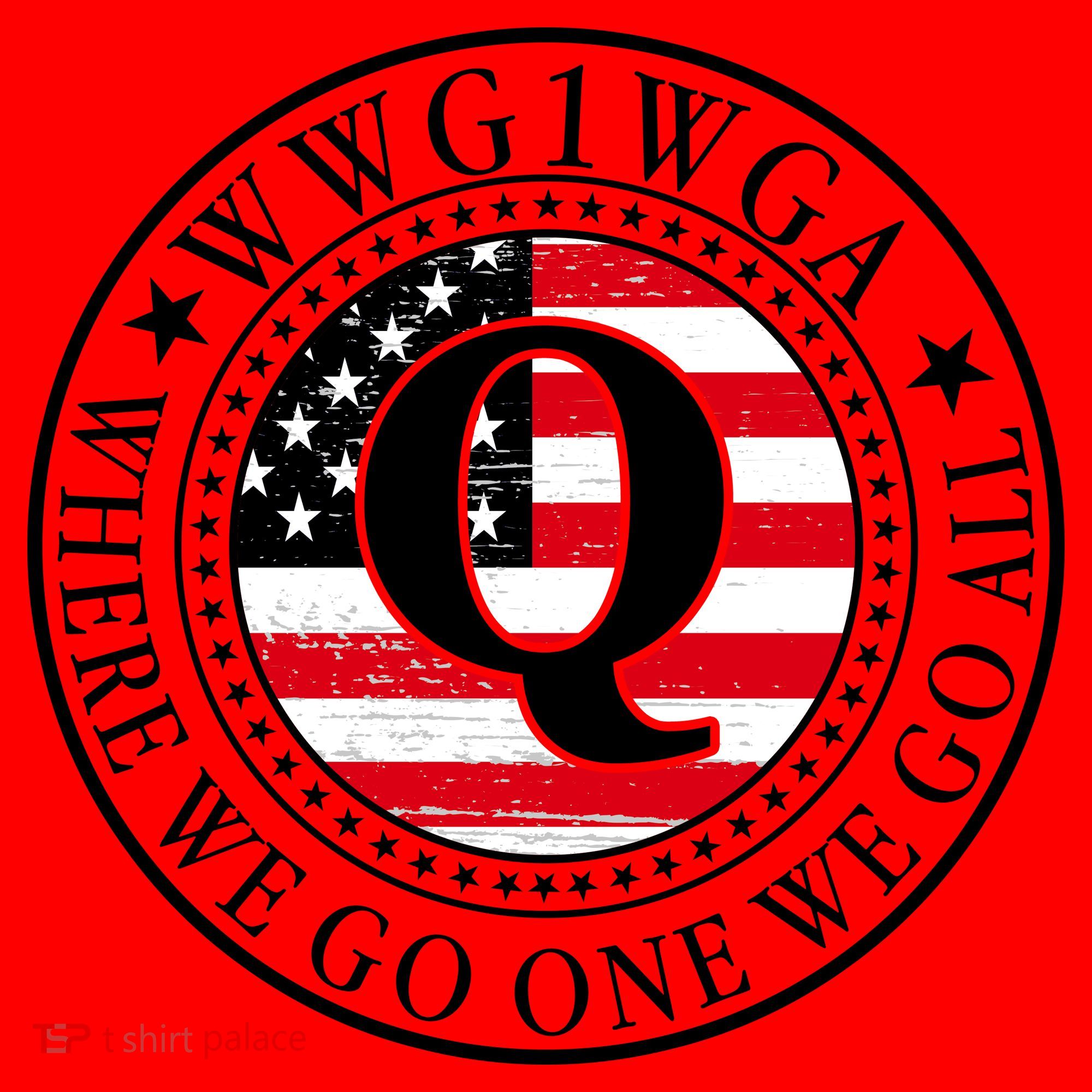 WWG1WGA Qanon Flag Emblem Santa Hat
