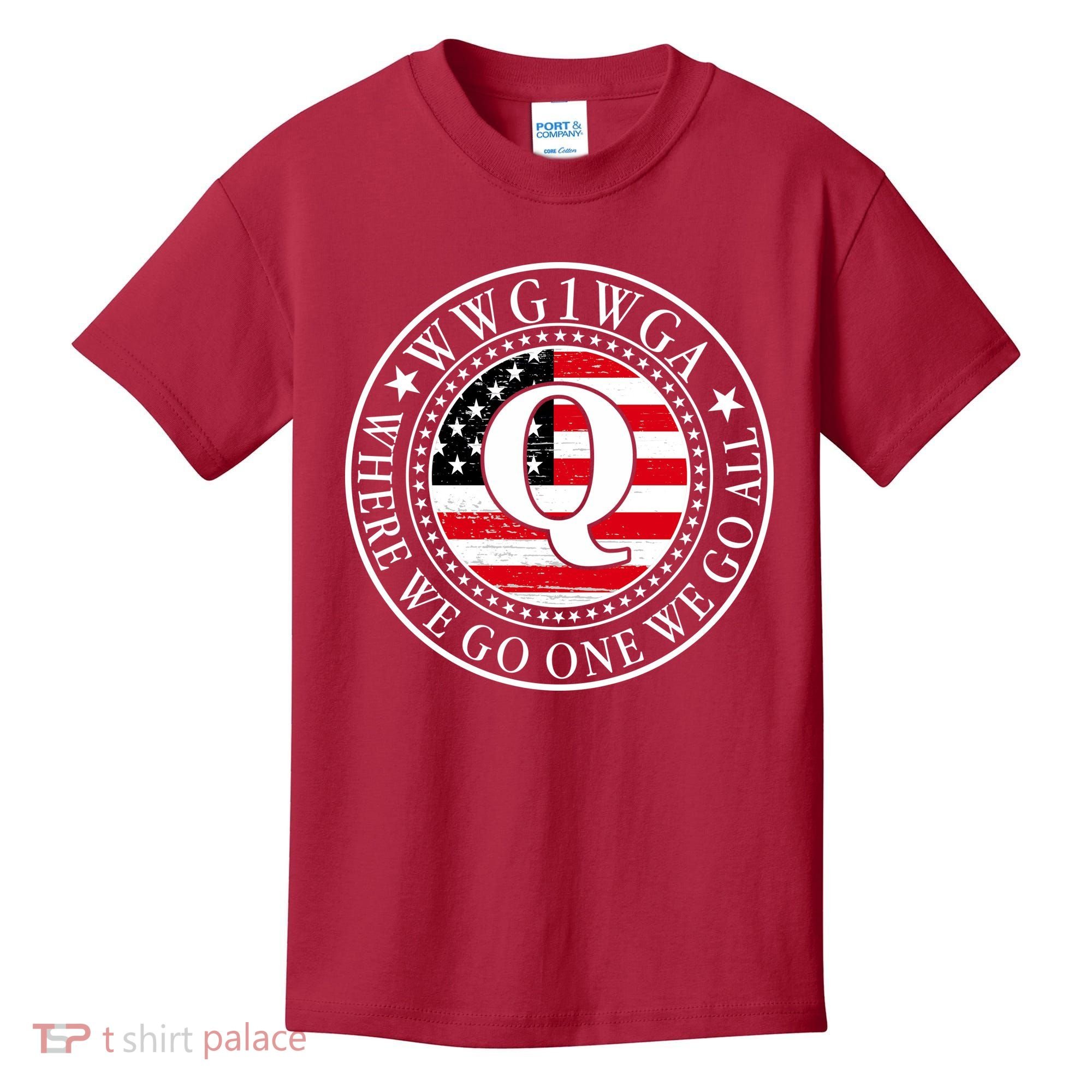 WWG1WGA Qanon Flag Emblem Kids T-Shirt
