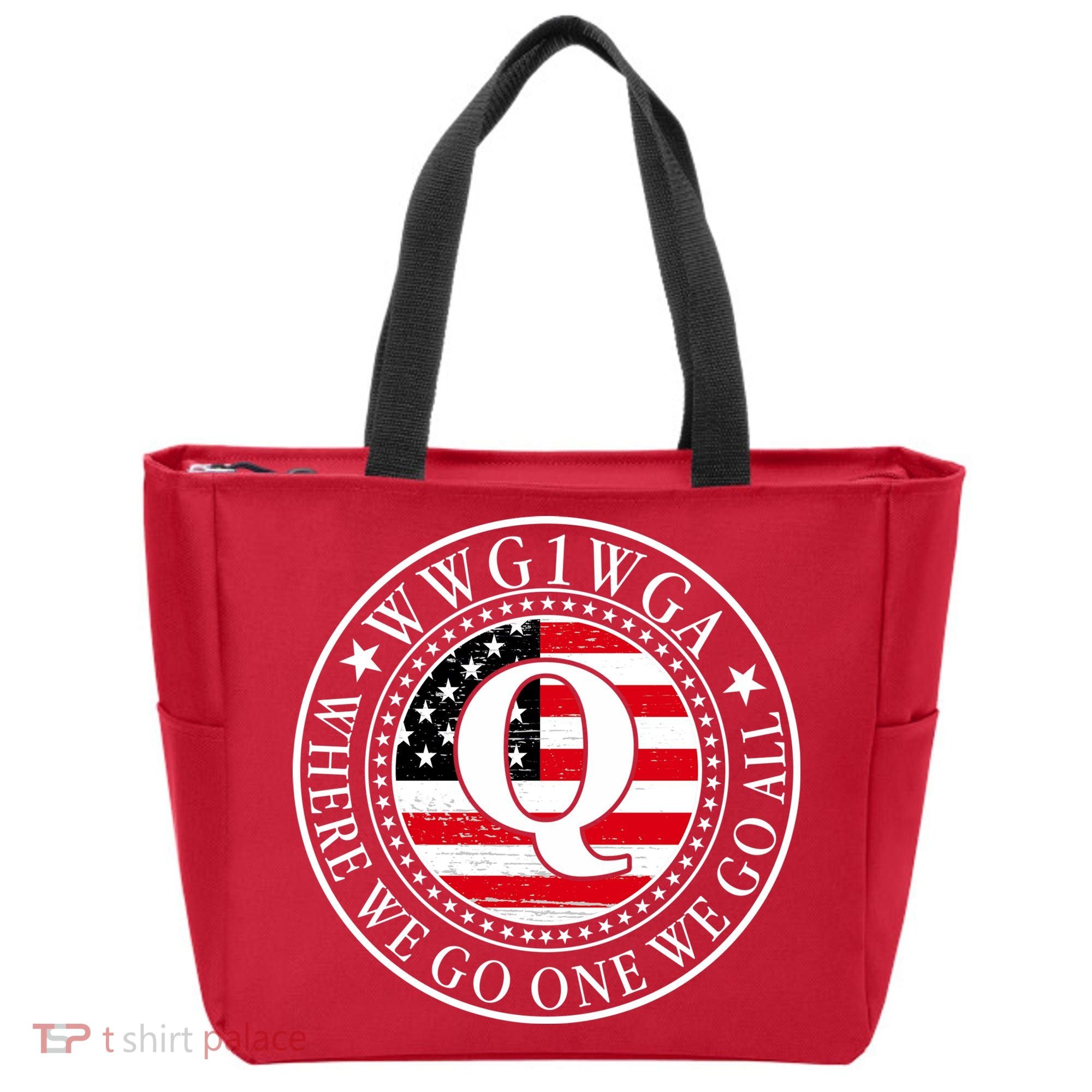 WWG1WGA Qanon Flag Emblem Tote Bag