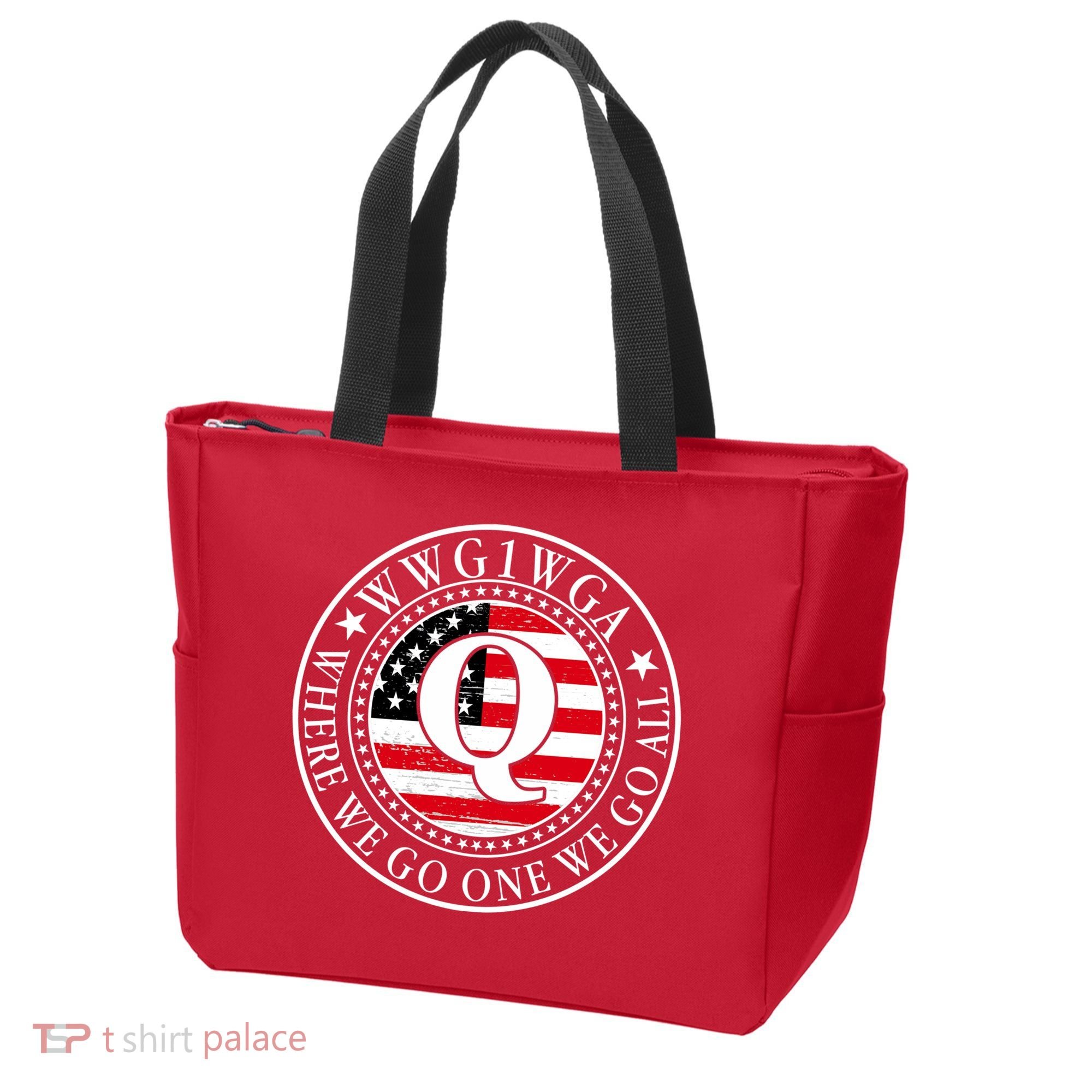 WWG1WGA Qanon Flag Emblem Tote Bag