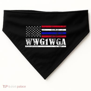 WWG1WGA Qanon Political Conspiracy USA-Made Doggie Bandana