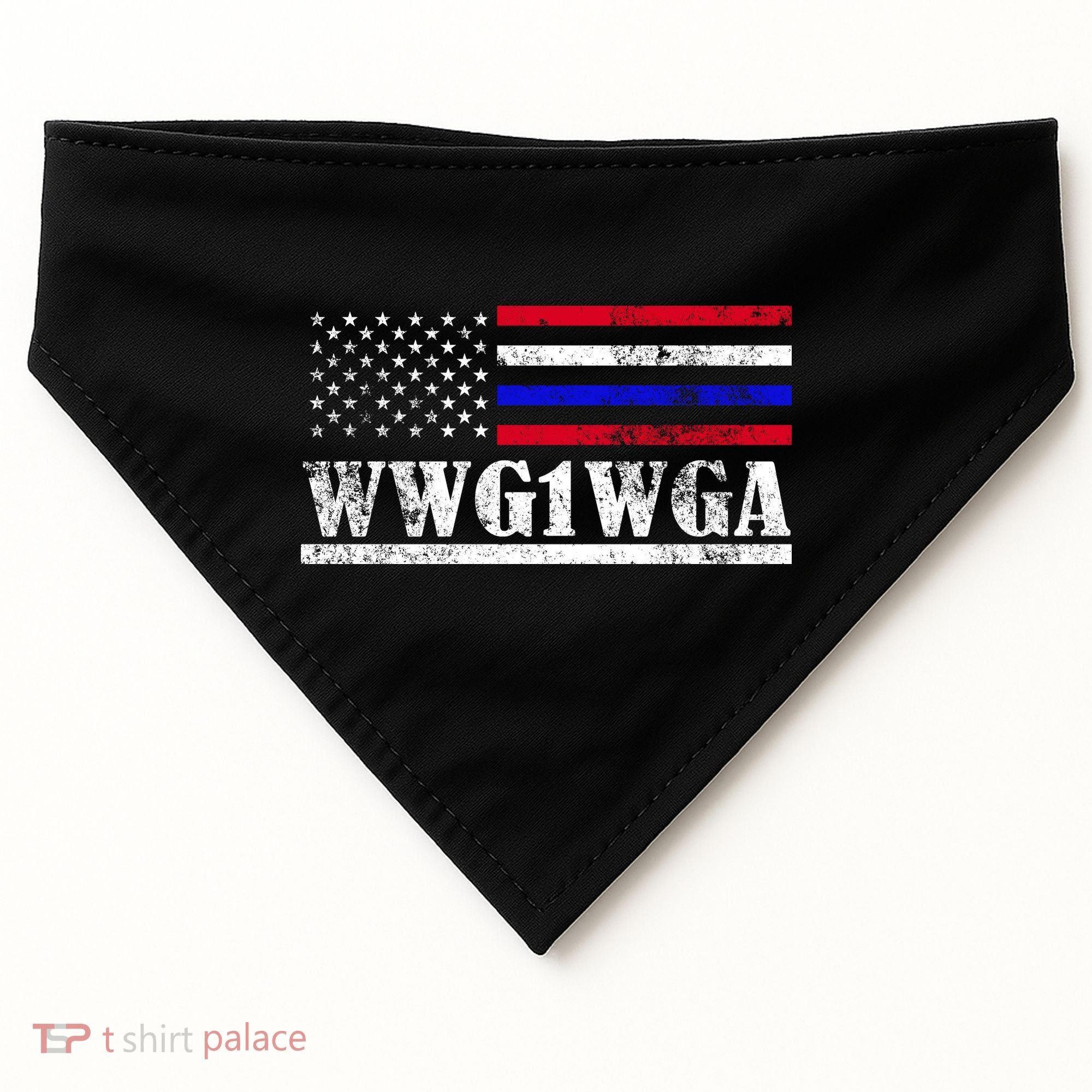 WWG1WGA Qanon Political Conspiracy USA-Made Doggie Bandana